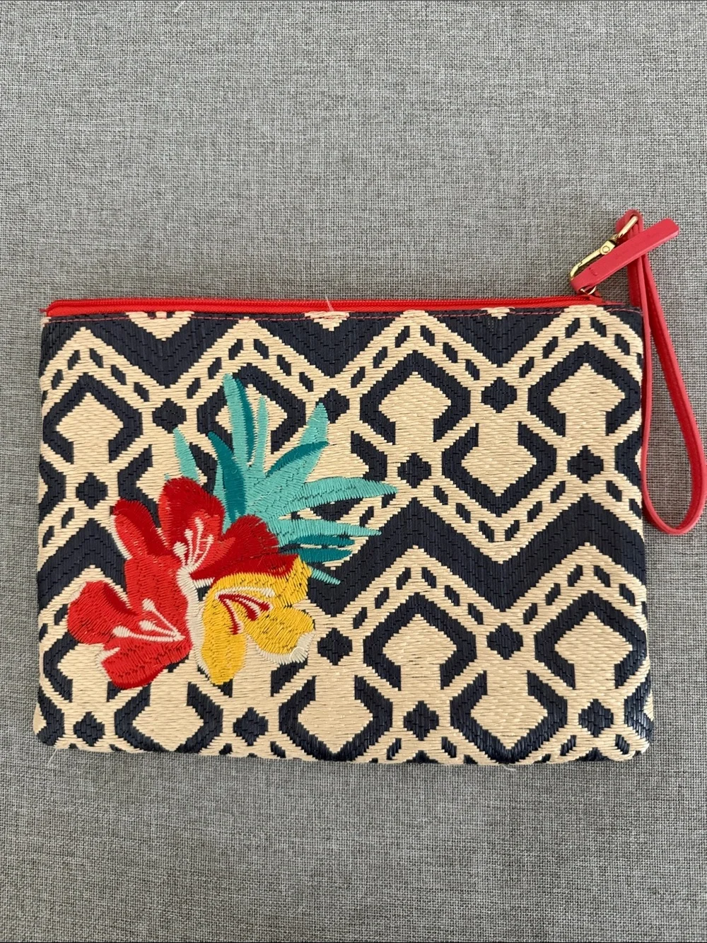 Vera Bradley Woven Floral Embroidered large Clutch Wristlet